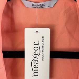 NWT Meaneor peachy orange tank blazer top